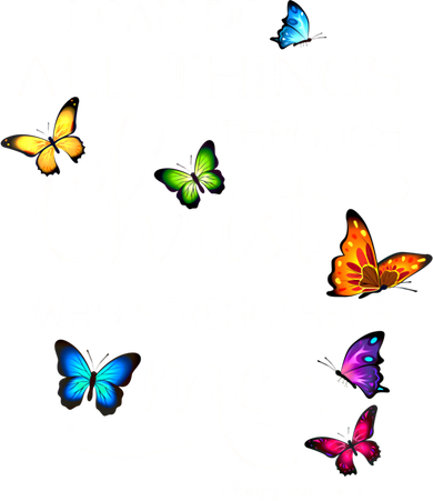 I Can Do All Things Through Christ Butterfly Art Gift Religious Cool Gift Coaster