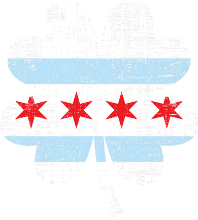 Irish Chicago Flag Shamrock St Patrick's Day Golf Towel