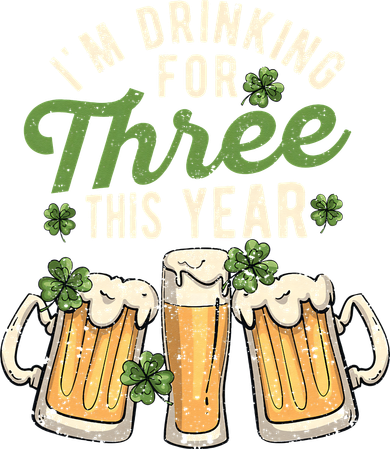 I'm Drinking For Three This Year St Patricks Day Pregnancy Kids Hoodie
