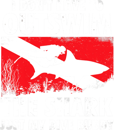 I Don't Have To Outswim The Shark - Scuba Diving Buddy Diver Kids Long Sleeve Shirt