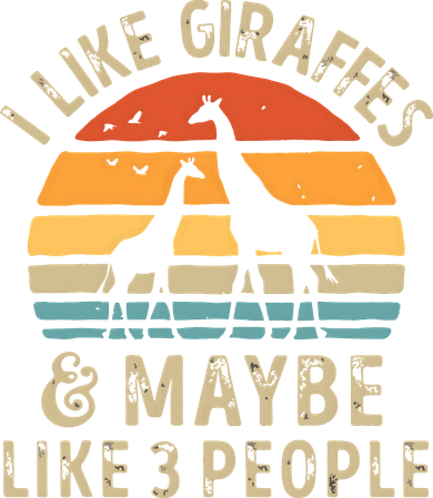 I Like Giraffes And Maybe 3 People Funny Giraffe Lover Retro Mousepad