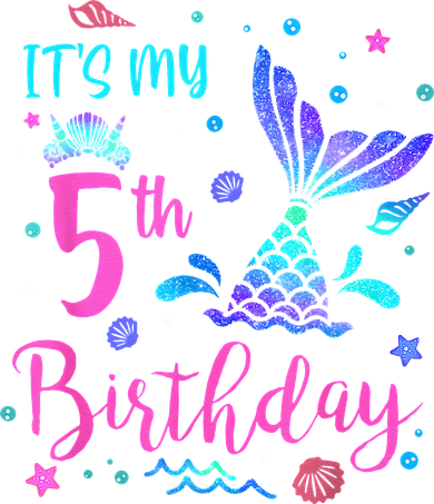 Its My 5th Birthday Mermaid Theme Party 5 Yrs Old Doggie Tank