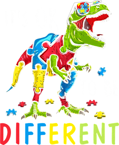 Its Ok to Be Different Autism Dinosaur Women's Long Sleeve Shirt