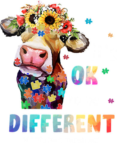 It's Ok To Be Different Heifer Cow Autism Awareness Toddler Long Sleeve