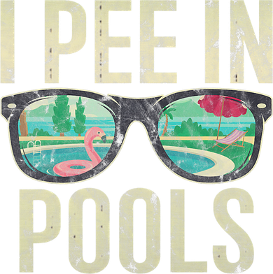 I Pee In Pools Glasses Summer Vacation Funny Toddler Hoodie