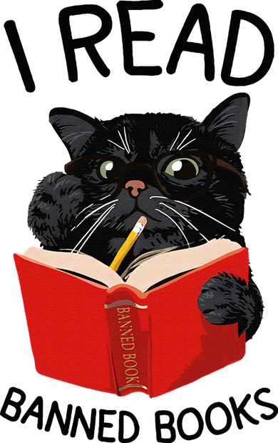I Read Banned Books Black Cat Reader Librarian Freadom Women (1) Button
