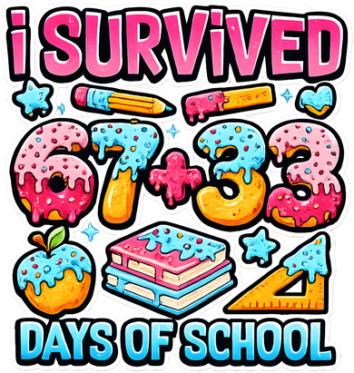 I Survived 67 33 Days Of School 100 Days Of School 6-7 Meme Kids Hoodie