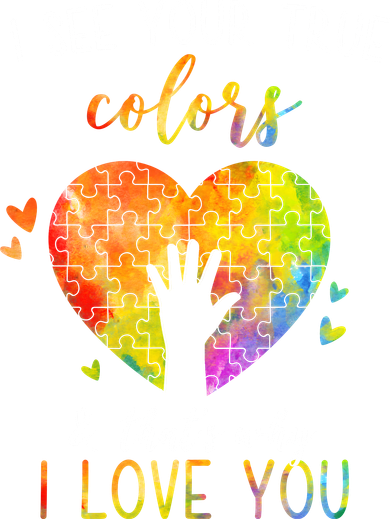I See Your True Colors And That's Why I Love You Autism Awareness Heart Doddie Hoodie