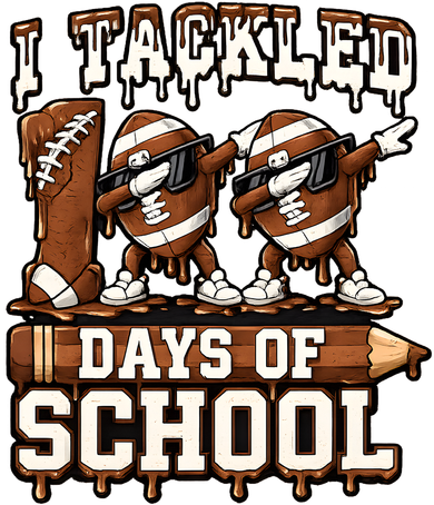 I Tackled 100 Days Of School 100th Day Football Women's Dry Zone Grid Polo