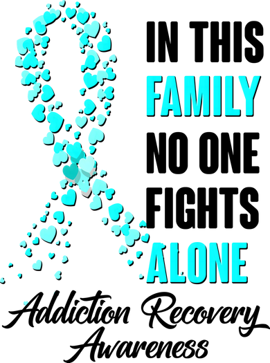 In This Family No One Fight Alone Addiction Recovery Awareness Mousepad