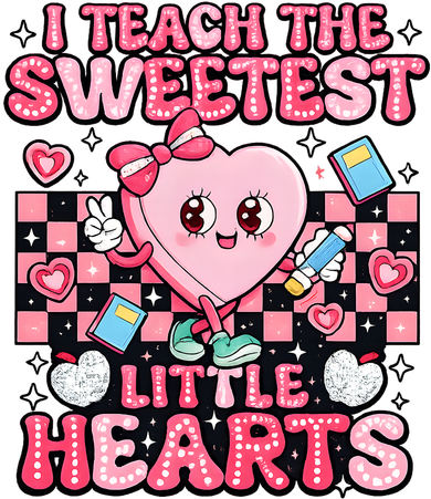 I Teach The Sweetest Little Hearts Teacher Valentines Day Kids T-Shirt