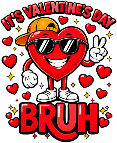 It's Valentines Day Bruh Funny Cute Toddler Long Sleeve