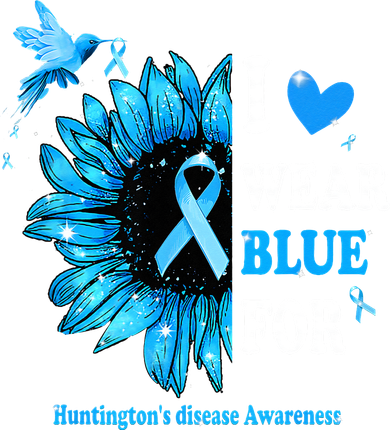 I Wear Blue For Huntington's Disease Awareness Sunflower Golf Towel