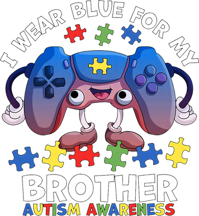 I Wear Blue For My Brother Autism Awareness Video Game Coaster