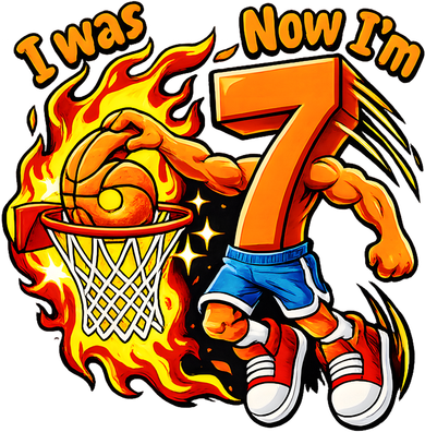 I Was I Was 6 Now I'm 7 Basketball 67 Birthday  Hat