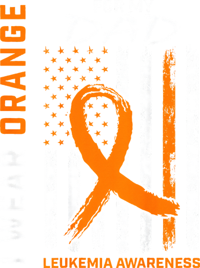 I Wear Orange For My Dad Leukemia Awareness American Flag Women's Long Sleeve Shirt