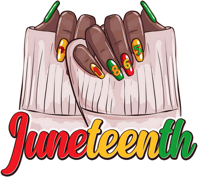 Juneteenth 1865 Finger Nails Manicure Golf Towel