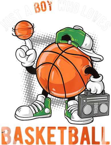 Just A Boy Who Loves Basketball Kids Hoodie