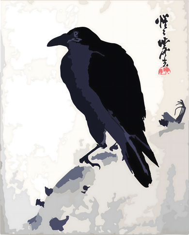Japanese Art, Japanese Woodblock Art Print Crow Kyosai Women's Hoodie