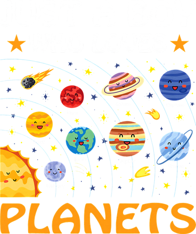 Just A  Who Loves Planets & Solar System Space Science Kids Hoodie