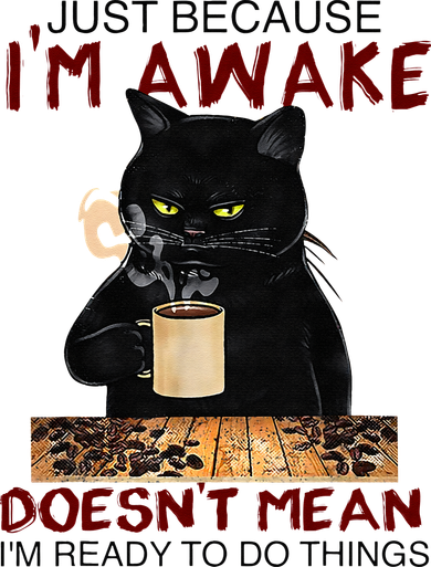 Just Because Im Awake Funny Coffee Cat Lover Women Baby Bodysuit