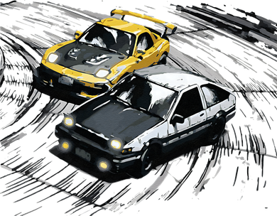 JDM Car Street Drift Race 86 VS FD Anime Style Hat