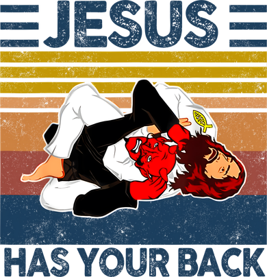 Jesus Has Your Back Vintage JIU JITSU Funny Satan Finished Women's Dry Zone Grid Polo