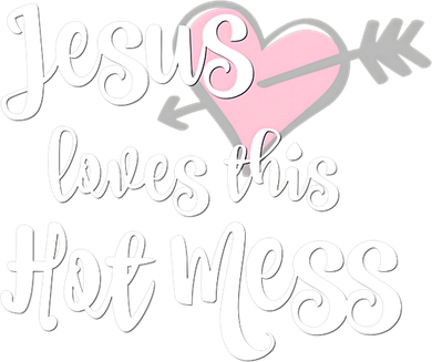 Jesus Loves This Hot Mess Funny Kids Long Sleeve Shirt