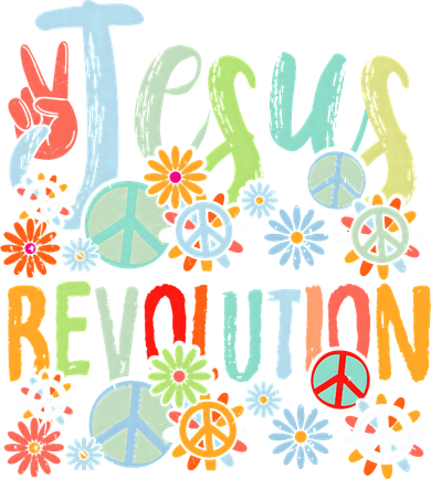 Jesus Revolution Faith Retro Groovy Flower Peace Sign Kids Long Sleeve Shirt