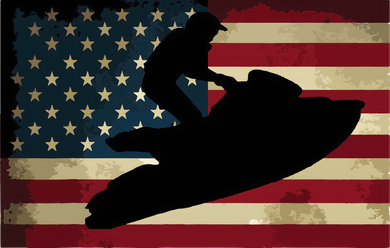 Jet Ski Jet Skier Tee Jet Skiing USA Flag Tote Bag