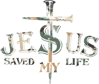 Jesus Saved My Life Army Camo Kids Long Sleeve Shirt