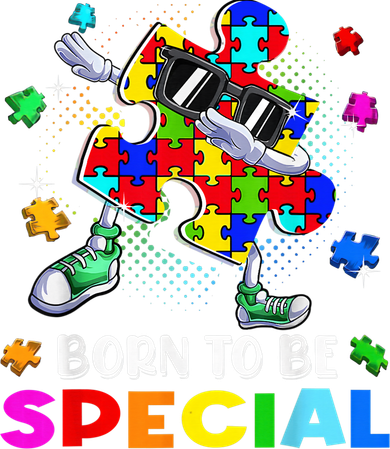 kid Born Special Dabbing Puzzle boy Autism Awareness Women's Hoodie