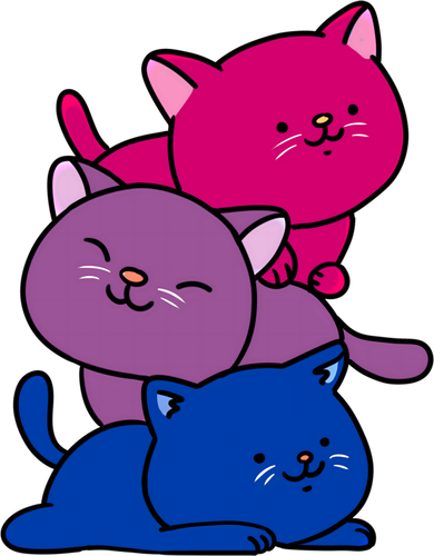 Kawaii Cat Pile Bisexual Pride Flag Cute Gift Women's Hoodie