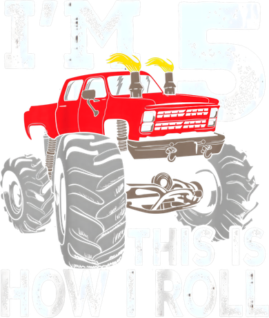 K.i.d.s Monster Trucks 5th Birthday Party Shirt Five Years Kids T-Shirt