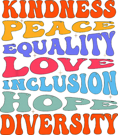 Kindness Peace Equality Love Inclusion Hope Diversity Toddler T-Shirt