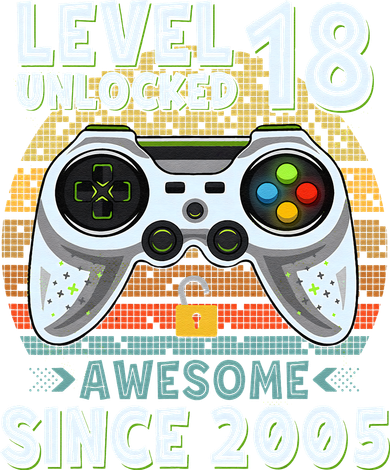 Level 18 Unlocked Awesome 2005 Funny Gamer 18th Birthday Women's T-Shirt