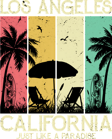 Los Angeles California Just Like A Paradise Retro Magnet
