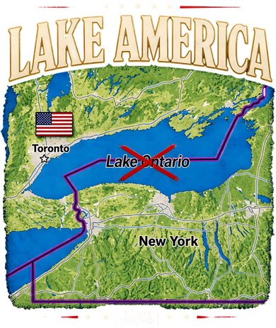 Lake America Map Team Trump Lake Ontario Beanie