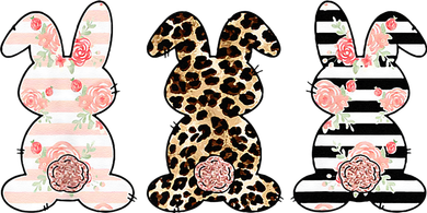 Leopard Easter Bunny Rabbit Trio Cute Easter Button