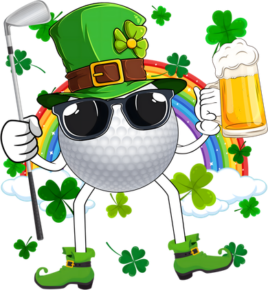 Leprechaun Golf Ball With Stick And Glass Of Beer Patricks Day Gift Apron
