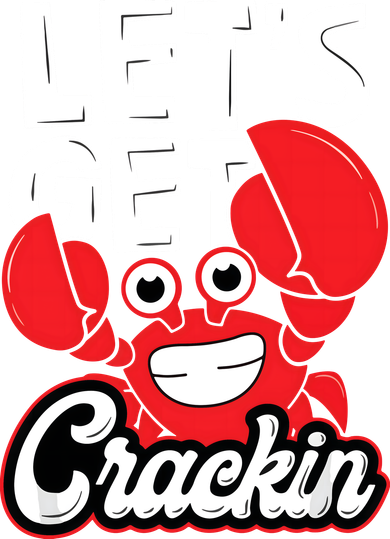 Let's Get Crackin Funny Crab Eater Seafood Lover Crab Boil Button
