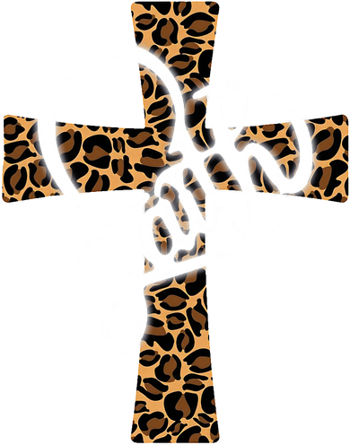 Love In Faith Tees Christian Religious Leopard Cheetah Cross Tote Bag