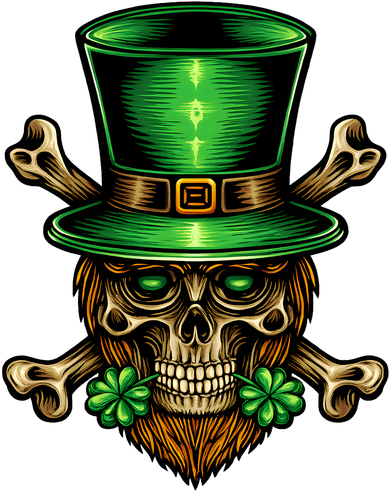 Leprechaun Irish Skull Clover Tote Bag