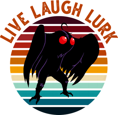 Live Laugh Lurk Mothman Retro Sunset Coaster