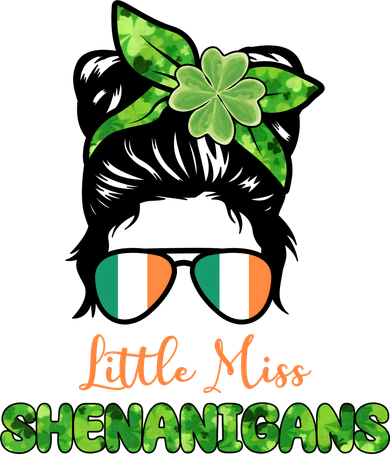 Little Miss Shenanigans Hair Bun St Patrick's Day Doggie Tank