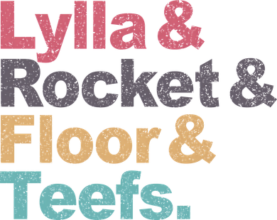 Lylla Rocket Raccoon Floor Teefs Vintage Retro Pajama Set