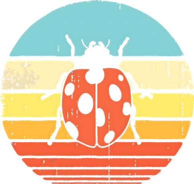 Ladybug Retro Vintage 60s 70s Sunset Bug Insect Men Women Coffee Mug