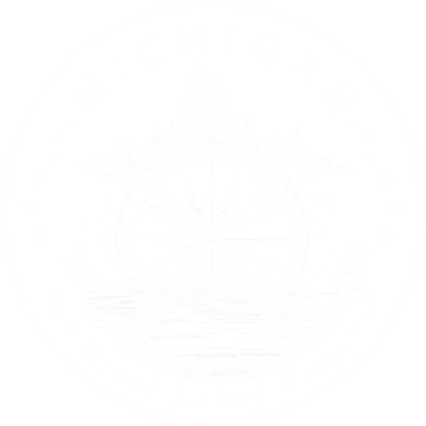 Lake View Compass Michigan Logo Coaster