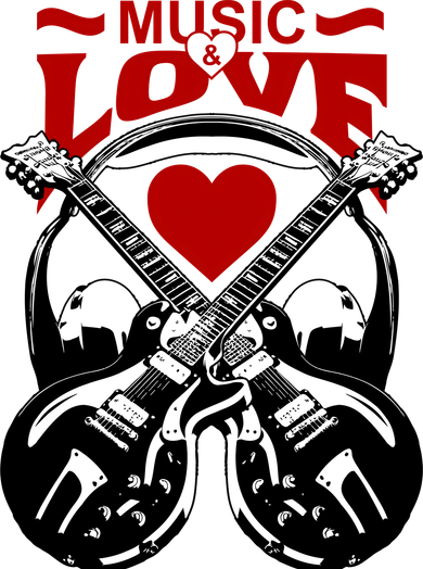 Music And Love Guitars Women's T-Shirt