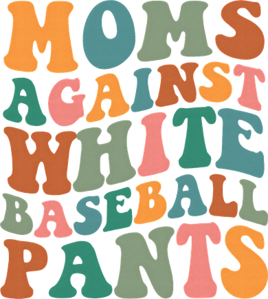 Moms Against White Baseball Pants Funny Baseball Mom Kids T-Shirt